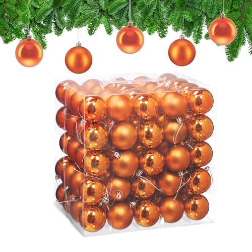 Relaxdays Weihnachtskugeln 100er Set, Weihnachtsdeko, matt &...