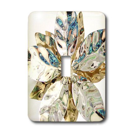 Interrupteur à baïonnette 3dRose LSP_18685_1 Silver Petals pour rénovation intérieure