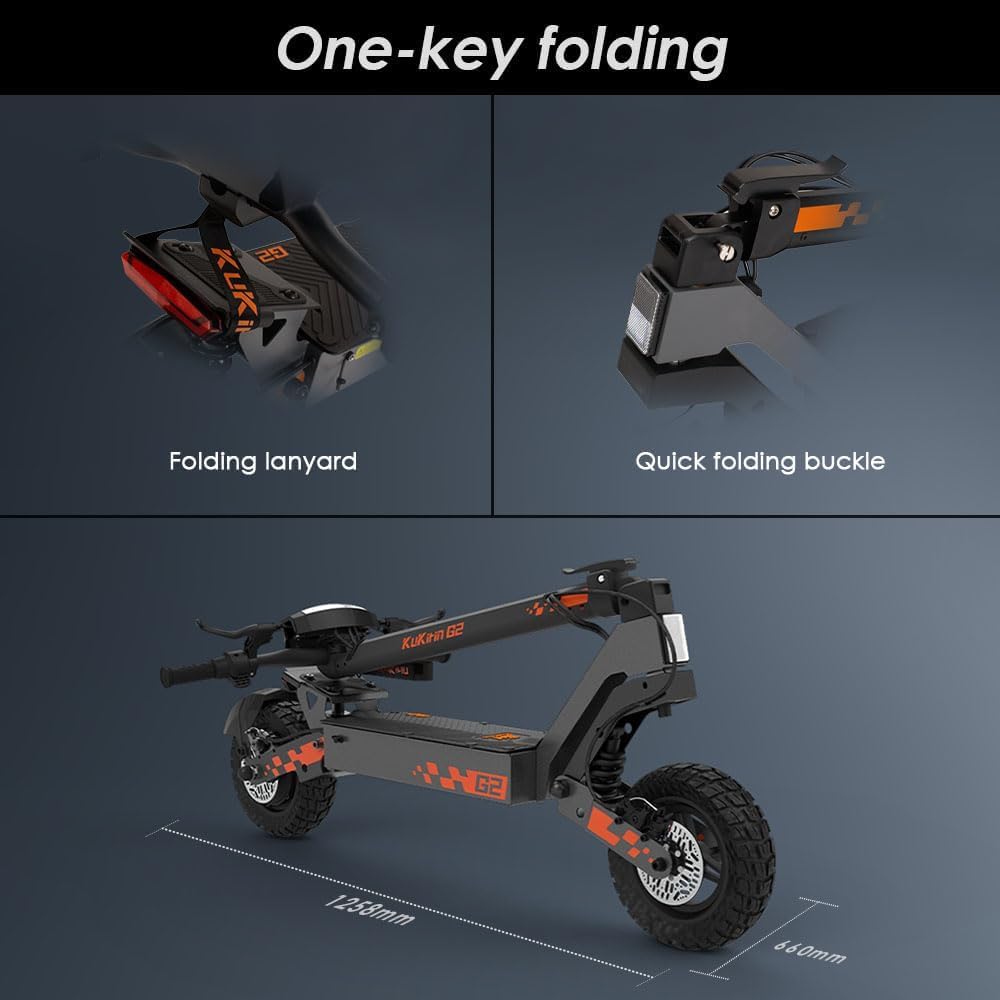 Kukirin G2 E Scooter, Elektroroller, 48V 15Ah Elektro Roller, Fährt 55 Km, Faltbarer E Roller Offroad, Mit Doppelter Stoßdämpfung Vorne und Hinten, 10" Elektro E-Scooter