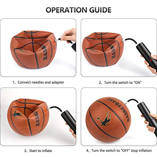 Pumteck Electric Ball Pump,Smart Air Pump Portable Fast Ball Inflation for Football Basketball Volleyball Rugby