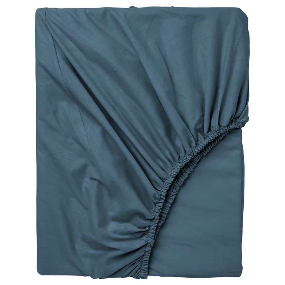 IKEA DVALA Fitted Sheet, Blue, 100% Cotton, for Mattresses up to 26 cm, 152 Thread Count (90x200 cm (35x79))-image-0