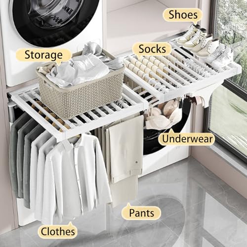 Gain de place buanderie porte-pantalons extractible pour machine