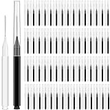 MAPVOLUT 120Pcs Micro Eyebrow Brush with Cap - Professional Makeup Kit for Brow Lamination, Eyelash Extensions & Beauty Salon Use - Multi-Purpose Eyebrow Tools for Home or Salon (Black, White)