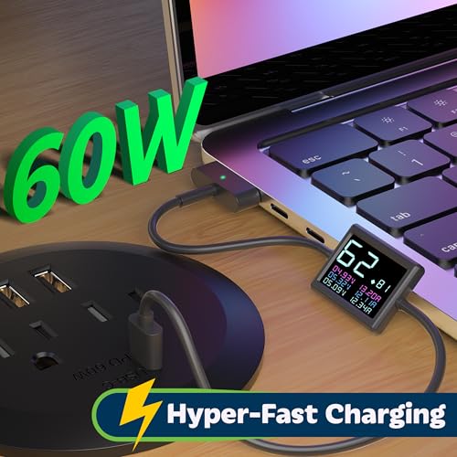 TOPGREENER TTRP48APD60-BK Desktop Power Grommet con Carga Rápida USB C 65W PD, Tecnología GaN, 2 Puertos USB-A y Tomas Dúplex, Negro miniatura 2