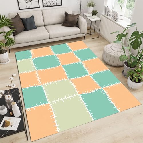 Tapis rose géométrique avec envers imprimé antidérapant