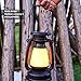 LED Vintage Lantern, 1500Ah Stepless Dimmable Portable Multifunctional Decorative Light Hanging Battery Power Lighting Tool with Solar Panel for Indoor Outdoor Camping Garden (L)