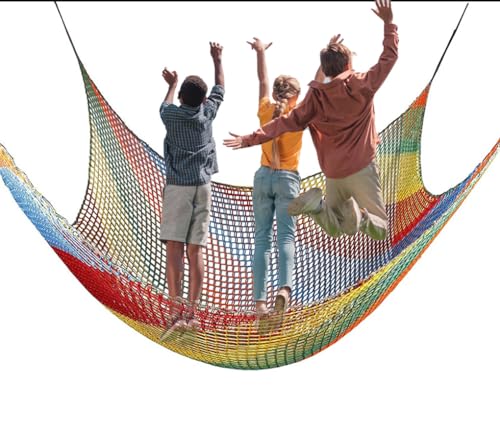 Double Layers Safety Net for Kids Playground Play, Outdoor Climbing Game Protection Net, Cargo Net, Heavy Duty Fence Netting For Balcony Stairway, for Tree (Size:3.3x6.5FT(1x2M),Color:Multicolor) by LGLFDJ - Used condition - US$21.84