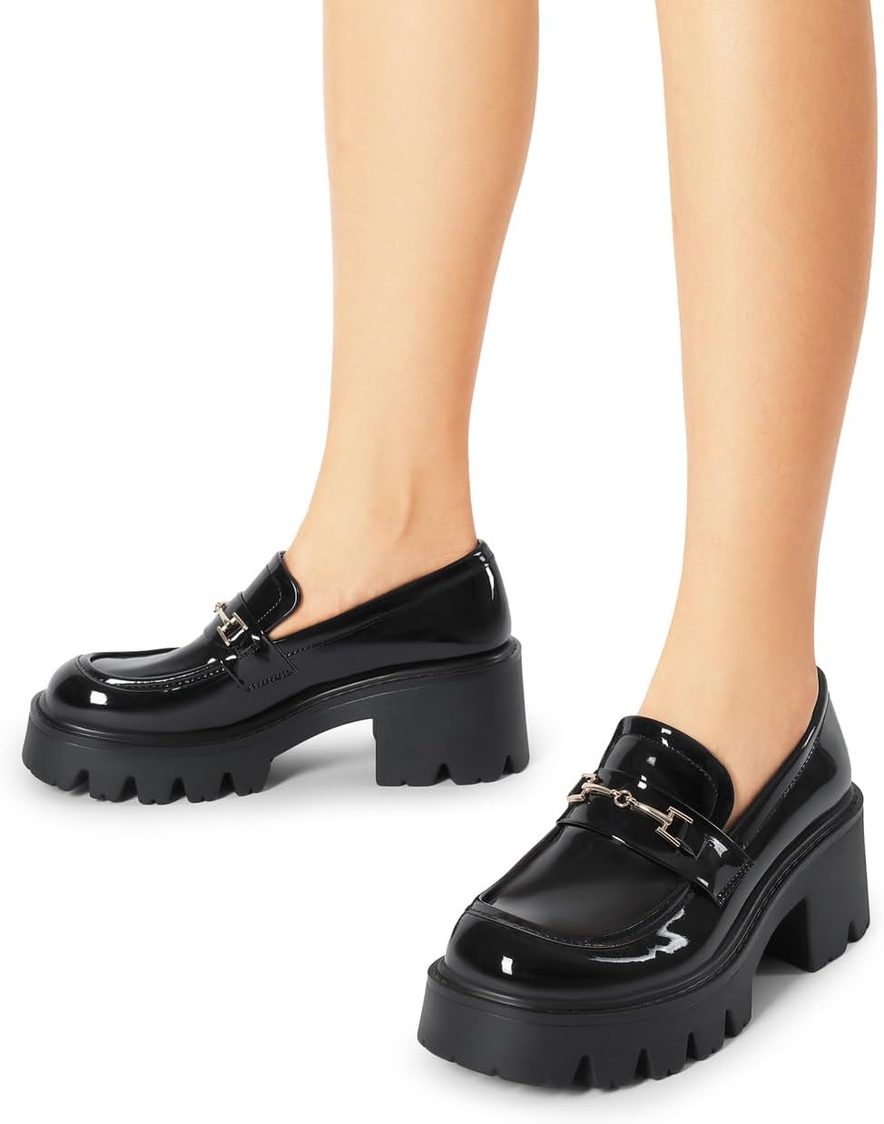 DREAM PAIRS Women Loafers Platform Chunky Heel Slip On Lug Sole Casual Dressy Office Business Shoes - Image 7