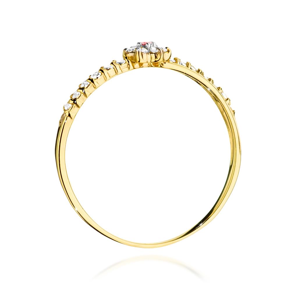 MARKO Goldener Damenring 333 Gold (8 Karat) mit Zirkonia – Eleganter Blüten-Ring im Blumen-Design – Zarter Goldring als Geschenk für Frauen & Mädchen
