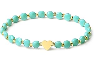 MetJakt Handmade Heart Link Charm Bracelet