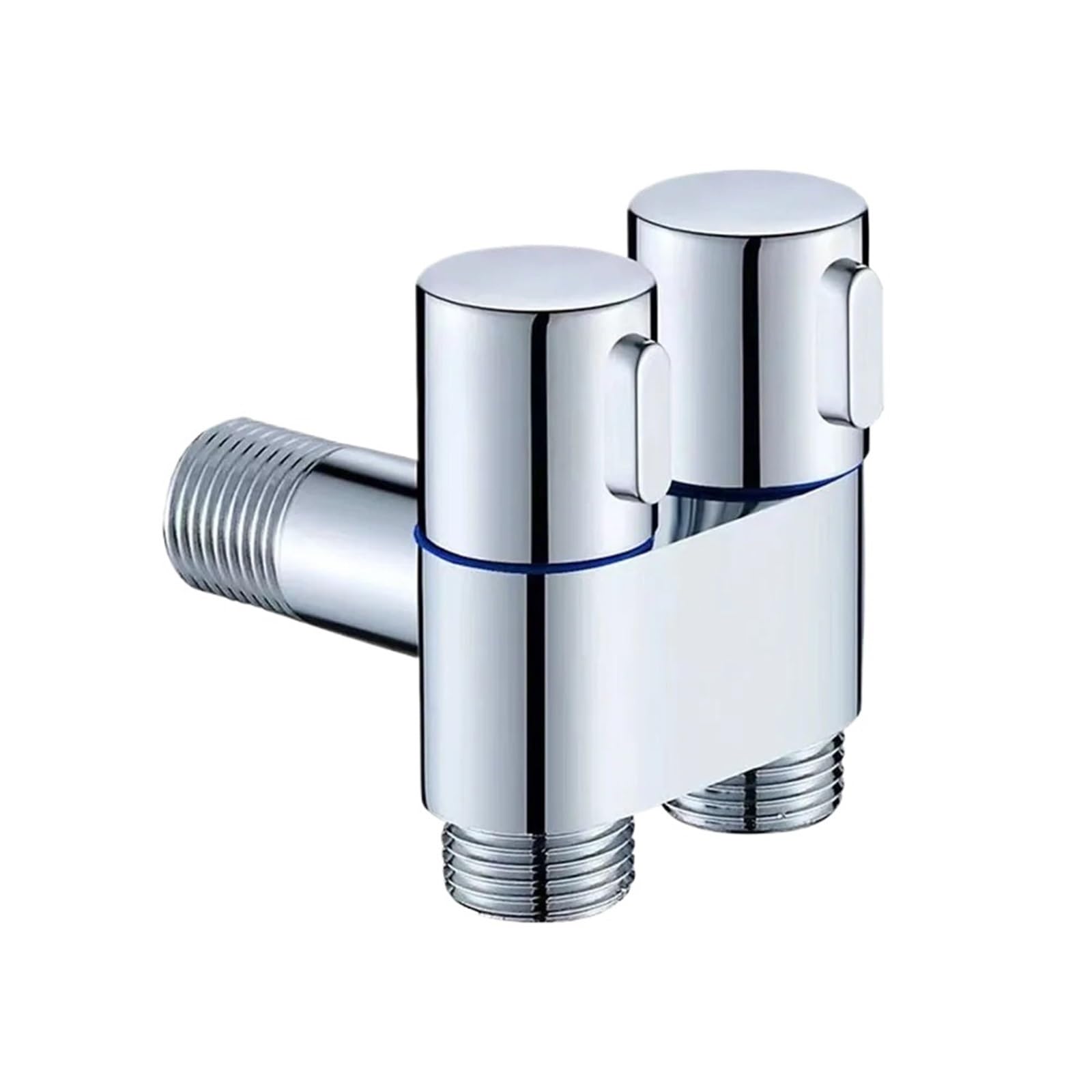 Yilwpv One Color 2 Pcs G1/2 Double Control Angle Valve 1 In Two Out Wall Mount Washing Machine Faucet Toilet Triangle For Bathroom For Bathroom