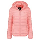 Geographical Norway Canadian Peak Akitaleak Mujer Chaqueta Acolchada Ligera con Capucha Plumífero Fino Impermeable Bolsillos Laterales Cremallera Central Diseño Moderno Poliamida (Rosa viejo S)