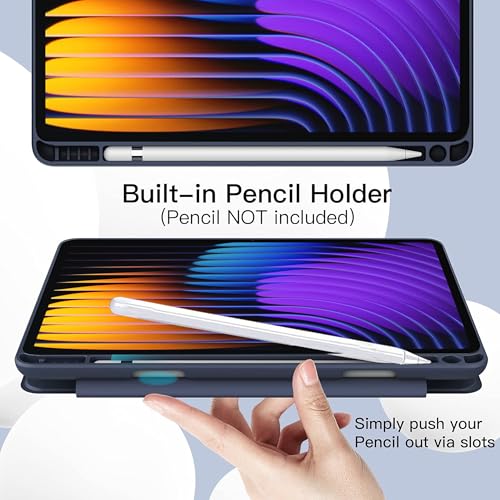 Image of TGK Trifold Cover for Xiaomi Mi Pad 7 11.2 inch Case /Pad 7 Pro with Pencil Holder (Blue)