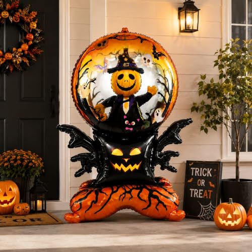 Image of AMFIN Halloween Witch Crystal Ball Foil Balloon Decoration