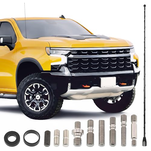 Votex - OEM Size 31 Inch Black Antenna - Spiral Wind Noise Cancellation - Spring Steel Construction - Stainless Steel Threading