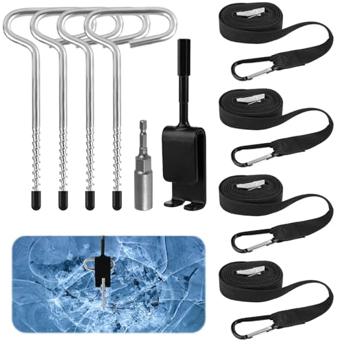 Kit d'adaptateur foret d'ancrage glace lasuroa contre le vent pour abri pêche