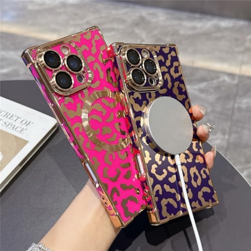 Coque iPhone 17 Air léopard avec aimant intégré et bumper rose - 2