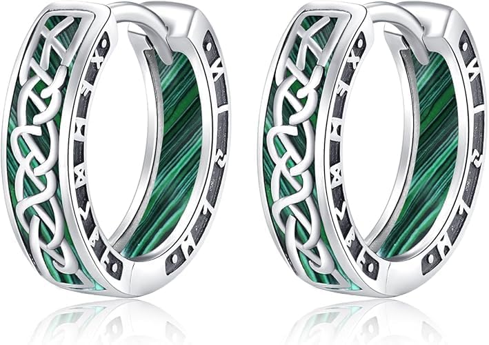 Hoop Celtic Earring for Women 925 Sterling Silver Viking Rune Celtic Earring Viking Earrings Jewelry Birthday Gifts for Men