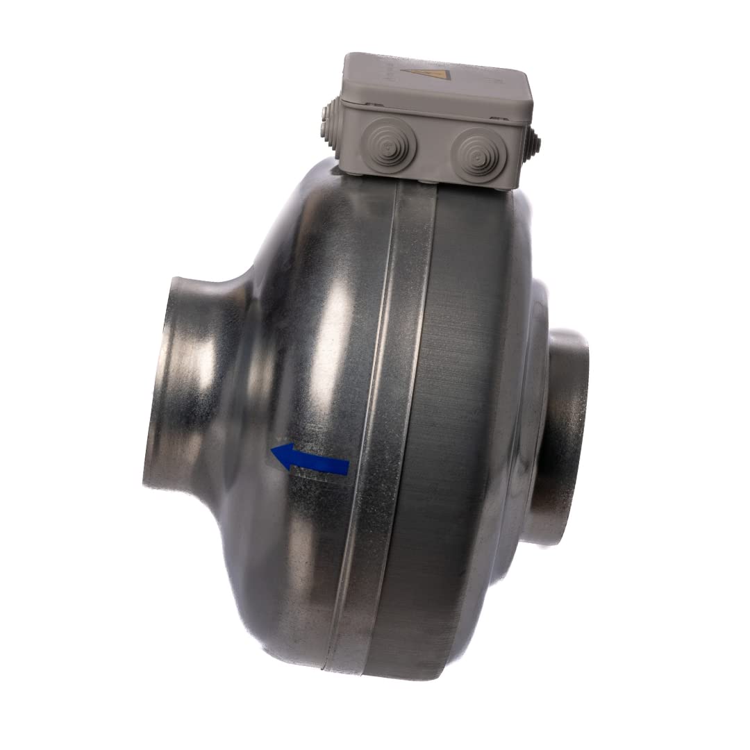 Europlast 100mm Rohrlüfter Rohrventilator Metall radial Abluftrohr Lüfter 379m³ Abluftventilator AKM100