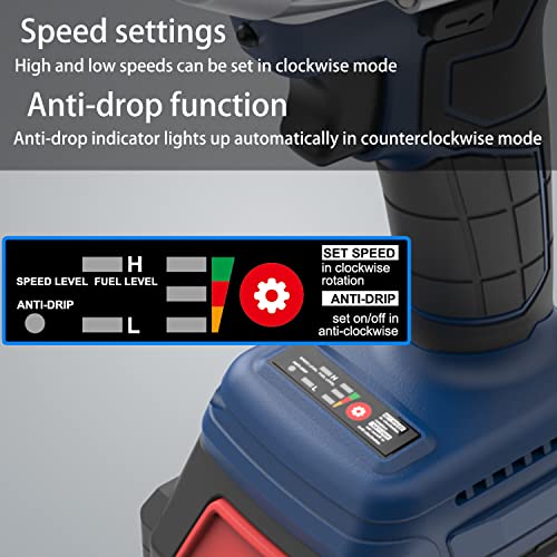 Yiou 20V Max Cordless Impact Wrench 1/2 Inch,Compact Impact Wrench Set For Home & Car,Max Torque 320Nm,3.0A Li-Ion Battery, 9Pcs Driver Impact Sockets, Brushless Motor,Fast Charger And Tool Bag,Blue #TOP2