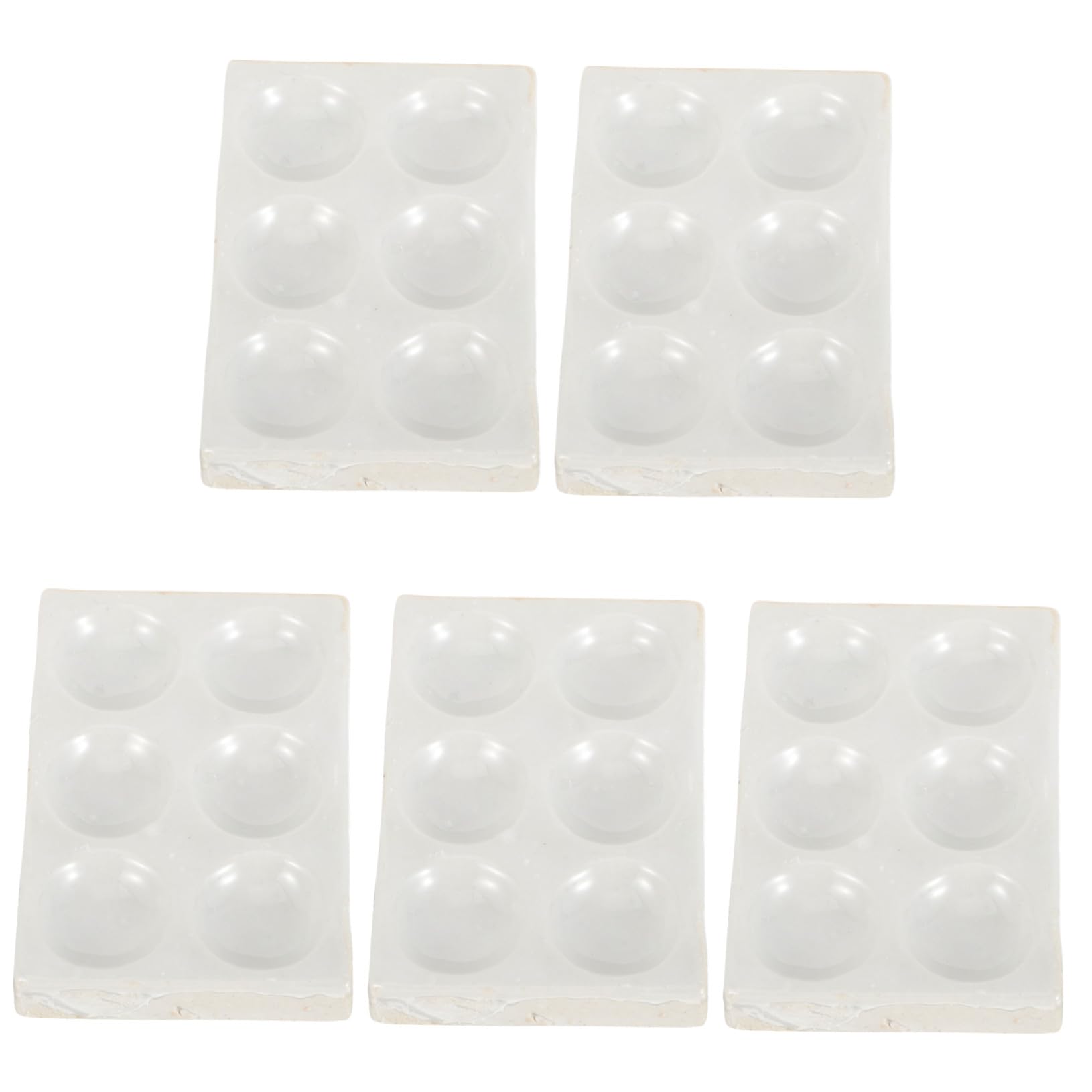 Plaque de réaction en porcelaine à 6 trous pour cours de chimie - Lot de 5