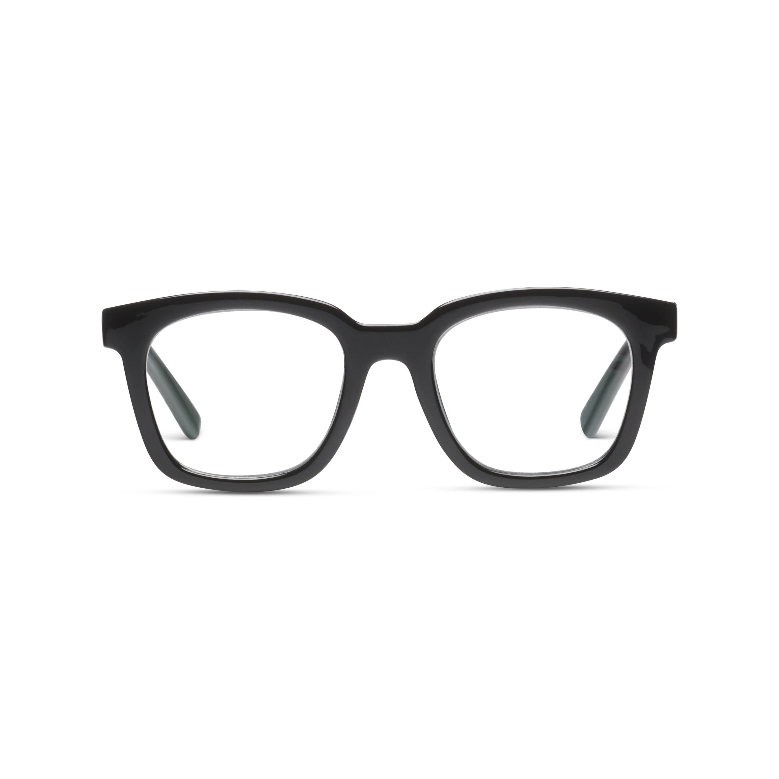 Peepers by PeeperSpecs Women's to The Max Square Blue Light Blocking Reading Glasses, Black, 49 + 2