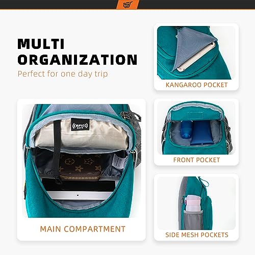 Image of SKYSPER Sling Bag RFID Crossbody Sling Backpack Cross Body Shoulder Bag Travel Hiking Daypack for Women Men(Cyan)