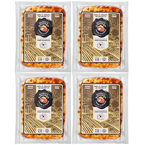 Gardner's Wisconsin Cheese and Sausage, 4 Pack of Oven Baked Cheese, Filled with Aged Parmesan (6 Ounces Per Block) - Artisan Cheese Made in Wisconsin, Perfect for Holiday Gifts, Grilling, Barbeques, and Holiday Season