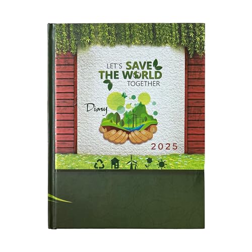 Image of TULMAN 2 Pack A5 Hard Bound 2025 Journal Diary - Let's Save The World Together Motivational Planner & Creative Writing Perfect for Students, Professionals & Gift Giving (23 x 17.6 x 1.7) CM