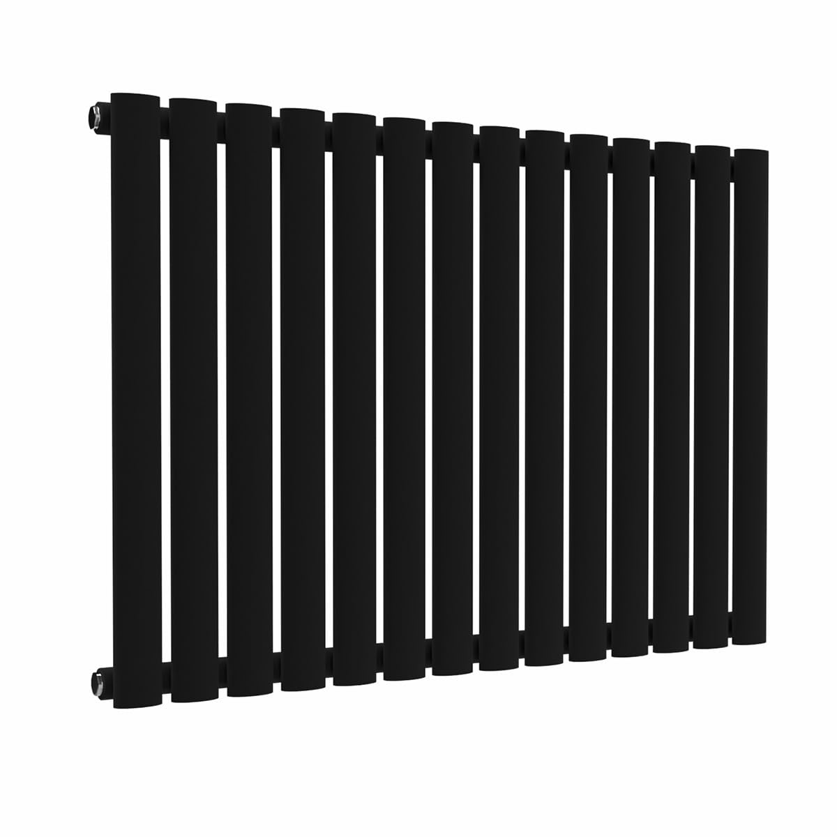 Lux Heat Black Oval Horizontal Single Panel Designer Radiator 600Mm (H) X 780Mm (W)