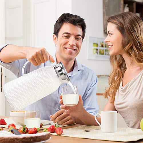 Foto von Glaskaraffe, Aofmee Wasserkaraffe 2.4 Liter, Glaskaraffe mit Deckel, Wasserkrug, Karaffe Glas mit Deckel, Wasserkaraffe Glas, Glaskanne, Tee Karaffe, Sangria Karaffe für hausgemachten Eistee und Saft