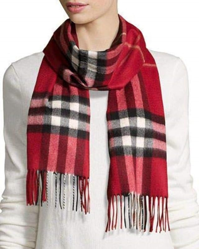 w+ Unisex Red Checkered Check Fleece Muffler Cum Scarf (Red Checkered, Free Size)-picture-47