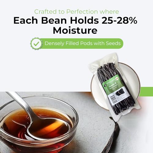 Image of 50 Tahitian Vanilla Beans Grade B for extract, Cooking and Baking by FITNCLEAN VANILLA| Fresh 5 inch-7 inch NON-GMO Whole Natural Raw Pods