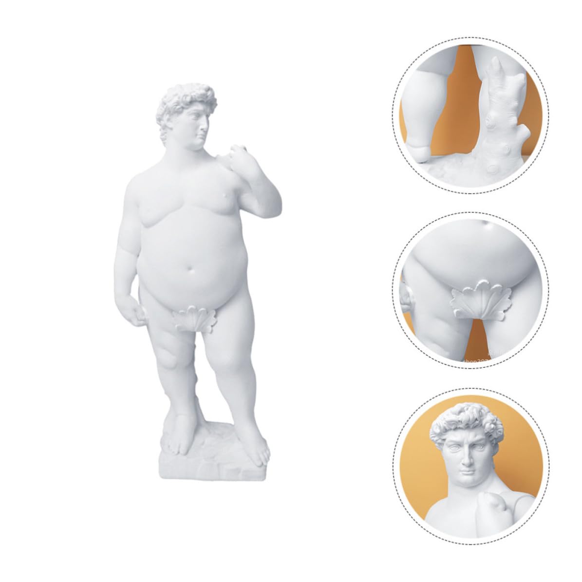 Kreative Dekorative Heimkunst in Weiß Statue aus Kunstharz David Künstlerische Harz Skulptur für Wohnzimmer und Büro für Schreibtisch und Display