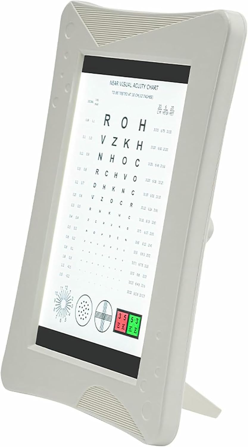 LED Eye Chart, Rechargeable LED Vision Test Board with Led Light, Five Types of Visual Targets, Brightness: 80-320CD/m, for 25-30cm Test