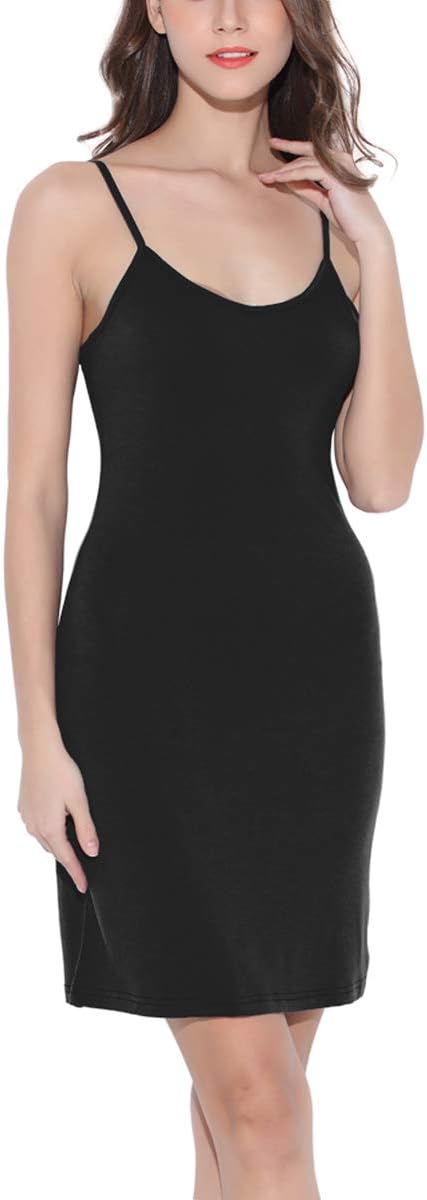 Coreal Women’s Modal Spaghetti Strap Slip Under Dress Stretchy Layering