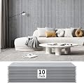 Art3dwallpanels 10 Pack Acoustic Panels, 48" X 12" X 0.43" Soundproof Wall Panels, Self Adhesive High Density Sound Absorbing Acoustic Treatment for Recording Studio, Office, Grey and Black