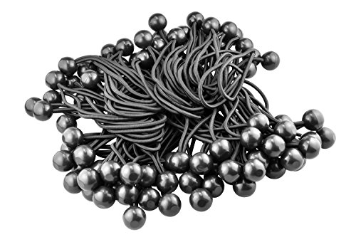 SE 6" Black Bungee Stretch Cords with Balls (100 Count) - BC6B-100
