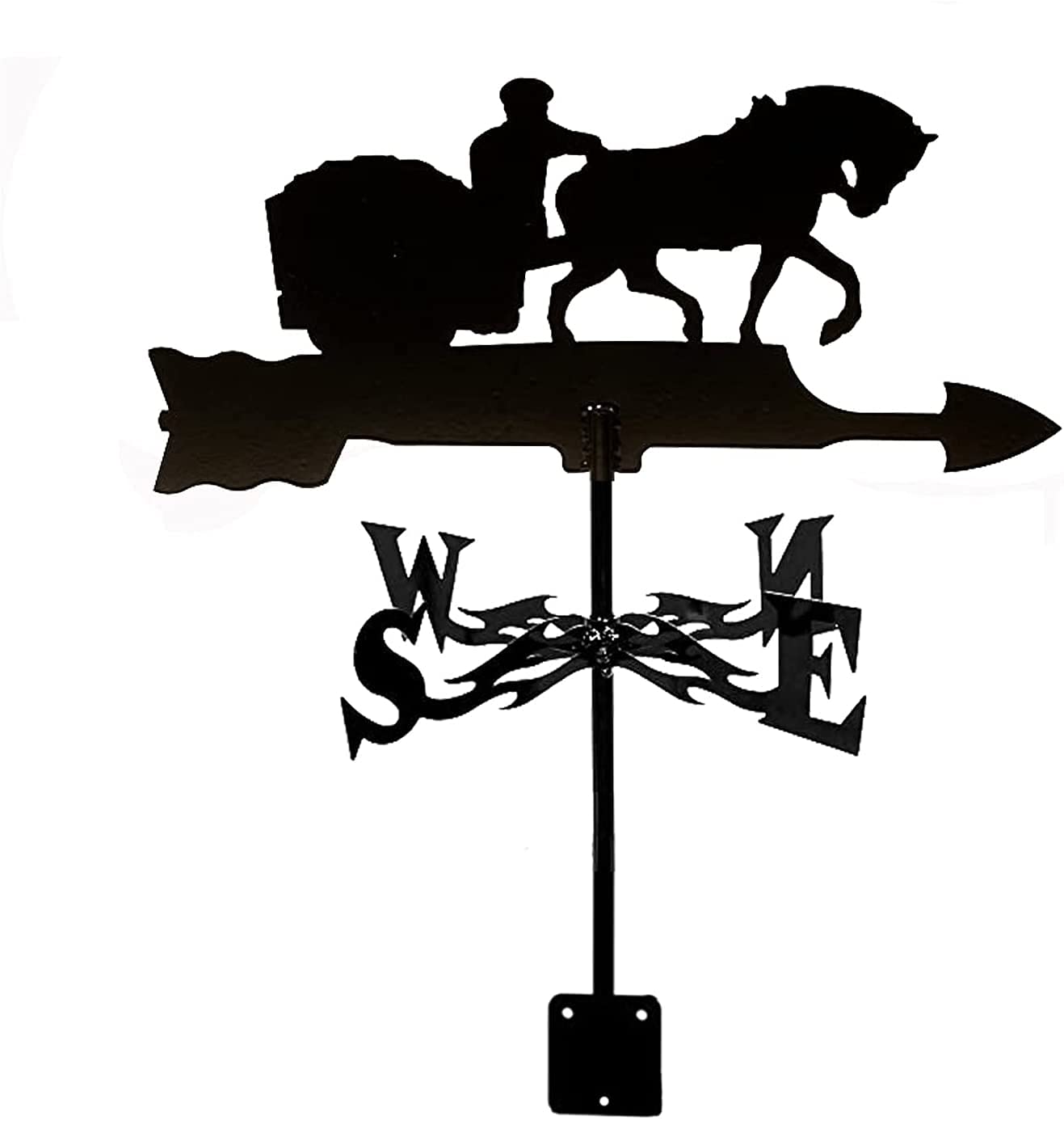 TAXXII Weathervane Airplane Motorcycle Weather Vanes Weathercock Stainless Steel Wind Direction Indicator Vane Measuring Tools with Coating,Horse
