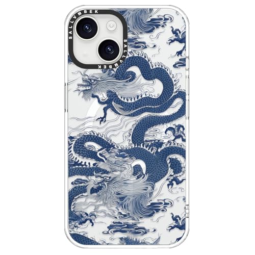 sallvmbek for iPhone 15 Case,Compatible with MagSafe,Cute Dragon Print Pattern,Magnetic Protective Shockproof TPU Bumper iPhone 15 Cases Cover for Women Girly