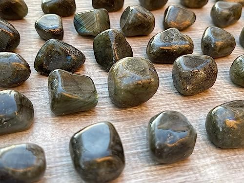Image of GAF TREASURES 1 /2 LB Labradorite Tumbled Stones, Polished Labradorite Gemstone, Labradorite Healing Crystals (Labradorite)