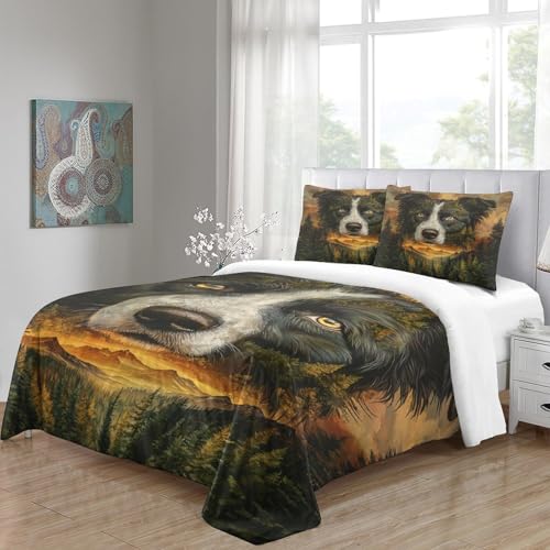 Housse de couette Border Collie 3D pour une chambre cocooning et chaleureuse - 5