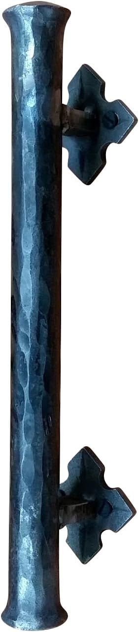 Wild West Hardware Barn Door Handle - Door Pull - Round Bar Distressed - 12" Length - 1" Dia. - Black Powder Coat Finish - Sold Individually