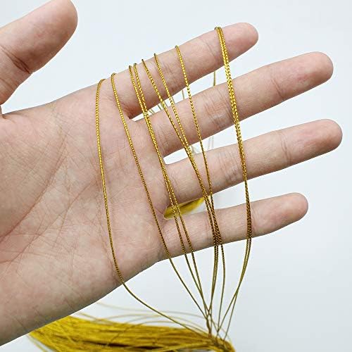 YapitHome 100 M/328 Feet 1mm Gold Thread Gold Metallic String for Christmas String Craft String for Christmas Ornaments Hanging and Craft Making