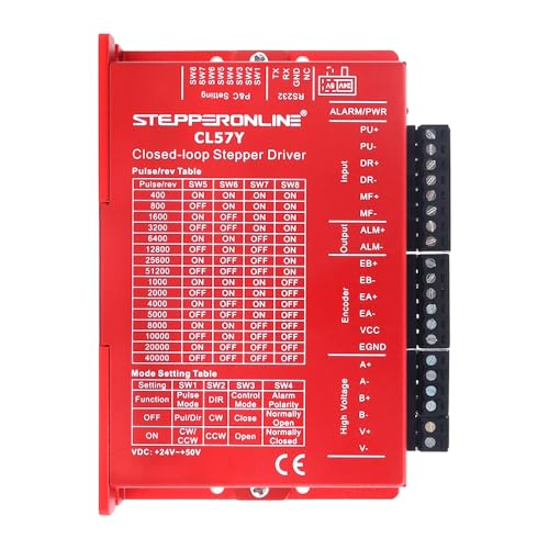 STEPPERONLINE Closed Loop Schrittmotor 1 Achse CNC KIT V2.0 3.0 Nm 5.0A Nema 23 Motor & 0-7.0A 24-50VDC Treiber CL57Y-V20