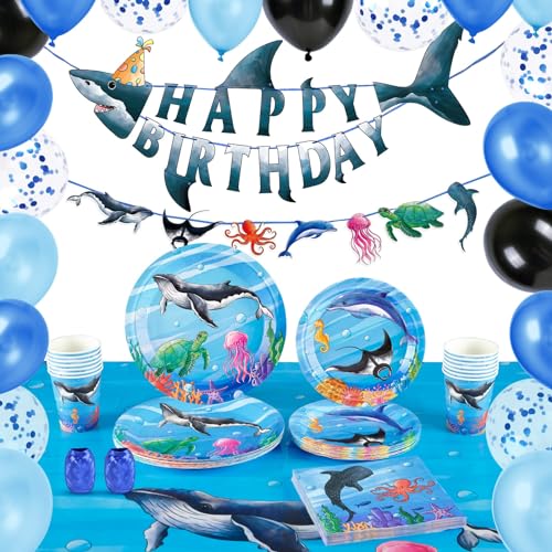 WERNNSAI Ocean Party Decorations - 88 PCS Under the Sea Birthday...