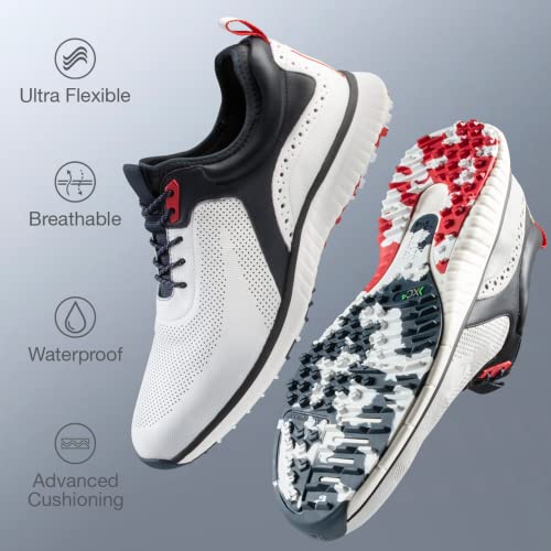 Johnston & Murphy Men's XC4 H1-Luxe Hybrid White/Navy Full Grain 12 M US4