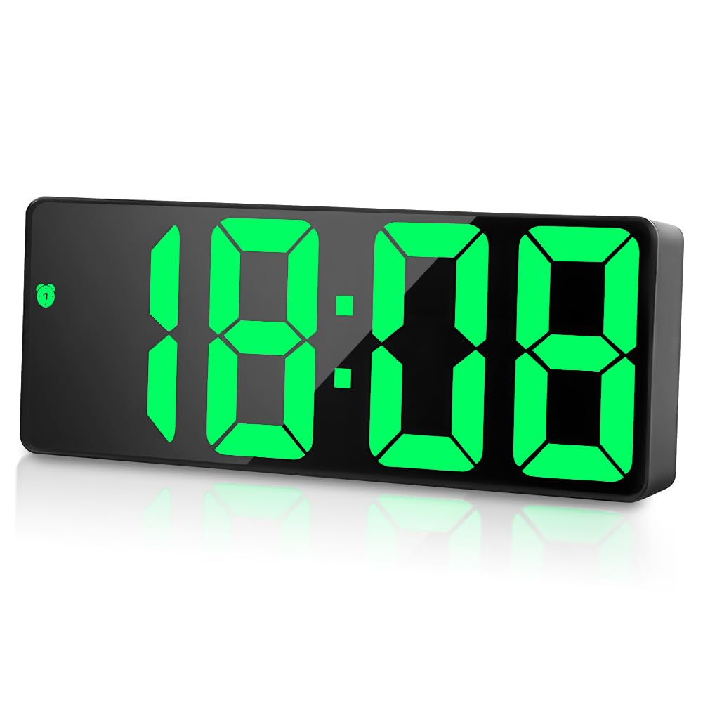 flintronic Digitaler Wecker, LED Wecker Digital mit Großen Zahlen, Tischuhr mit Temperaturanzeige Alarmen, Digital Uhr USB Netzbetrieben, Nachttischuhr mit Snooze/Regelbarer Helligkeit, 12/24HR