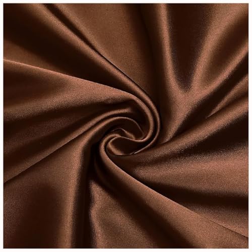 Tissu en satin marron au mètre 1.5x10m pour couture de vêtements