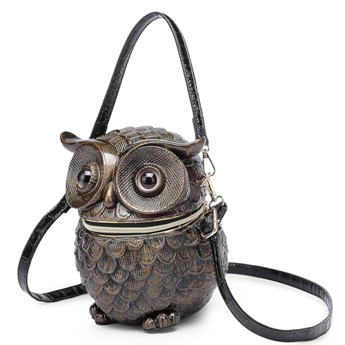 Men Unique Novelty Crossbody Shoulder Bag Handbag Women PVC Weird Halloween Owl Purse2